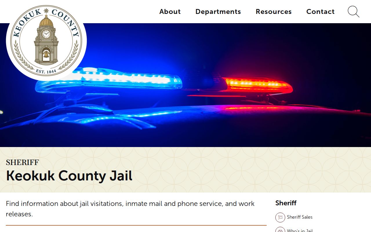 Official Keokuk County Jail information page