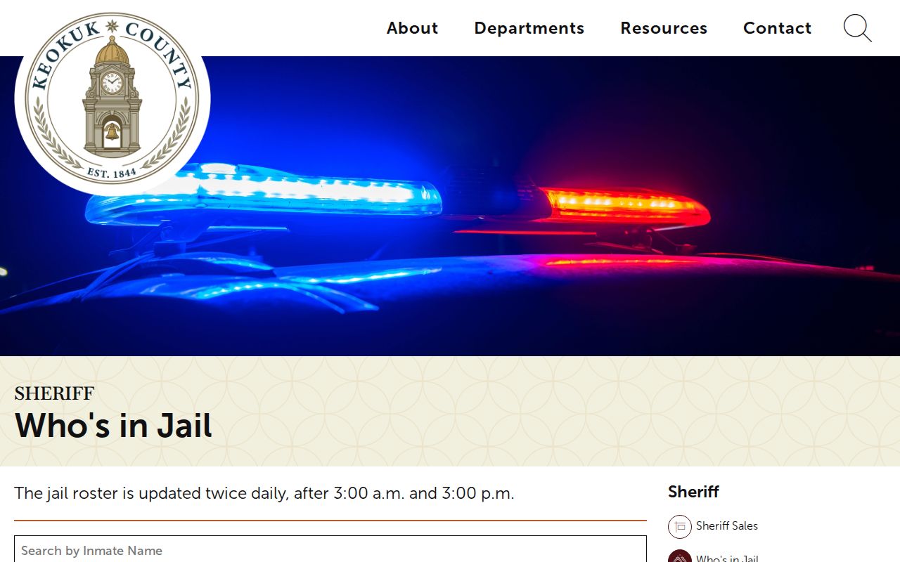 Keokuk County Who's in Jail name search and roster notice