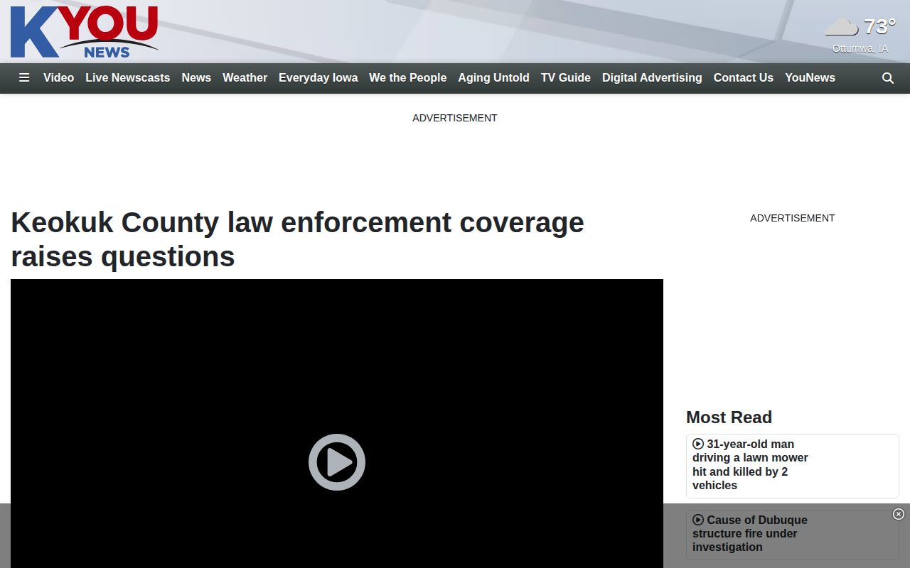 KYOU report about Keota and Keokuk County law enforcement coverage